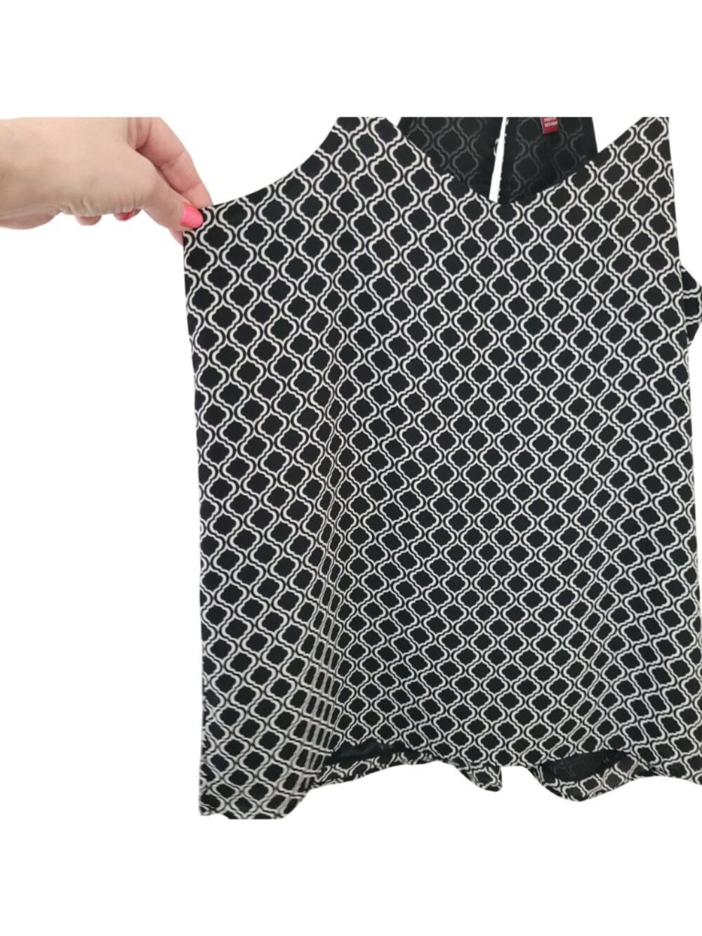 Gievergate Geometric Print Racerback Cami Womens Size S/M Black White Y2K - Picture 3 of 9